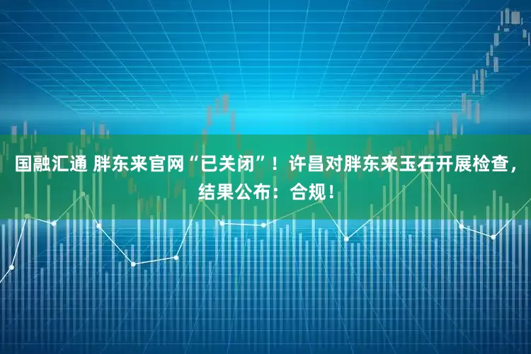 国融汇通 胖东来官网“已关闭”！许昌对胖东来玉石开展检查，结果公布：合规！